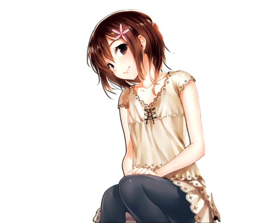 anime girl with short brown hair anime girl with short brown hair